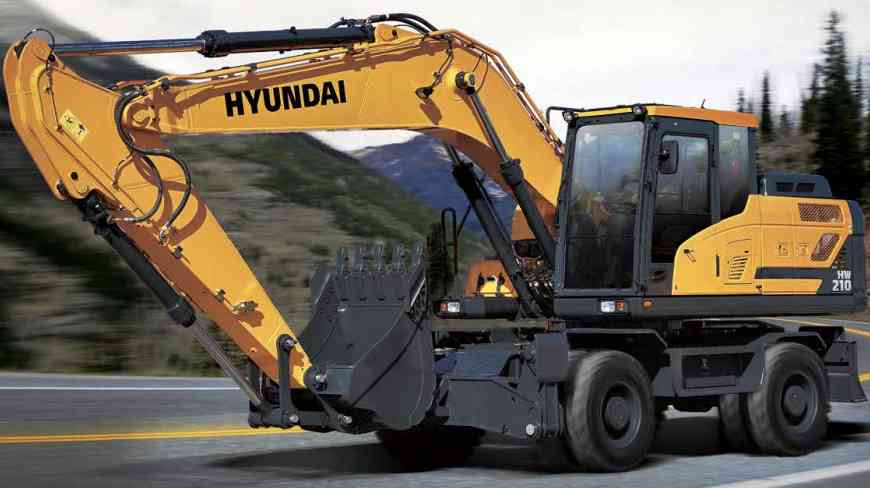 Колесный экскаватор Hyundai HW210